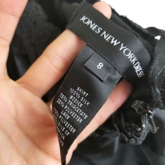 Jones New York Silk LBD Lace Halter Flounce Dress - Picture 4 of 8